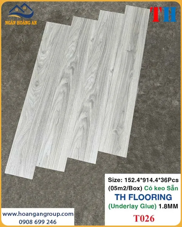Sàn Nhựa Vinyl Có Keo Sẵn THFLoor TH026 Dày 1.8mm Sàn Nhựa Vinyl Có Keo Sẵn THFLoor TH026 Dày 1.8mm